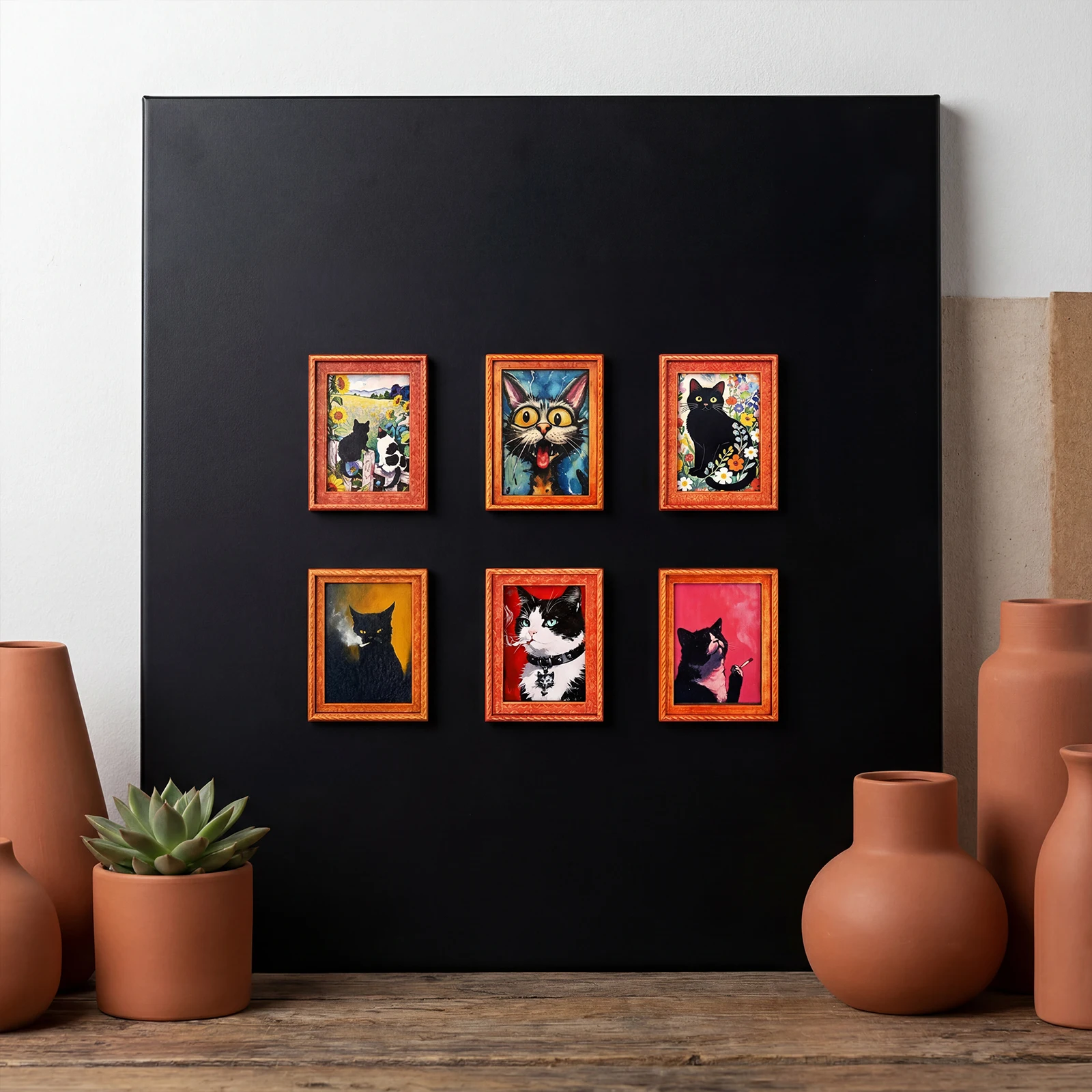 6Pcs Elevate Your Space With Cute Cat Picture Magnets Stylish Decor For Fridge Microwave And Lockers