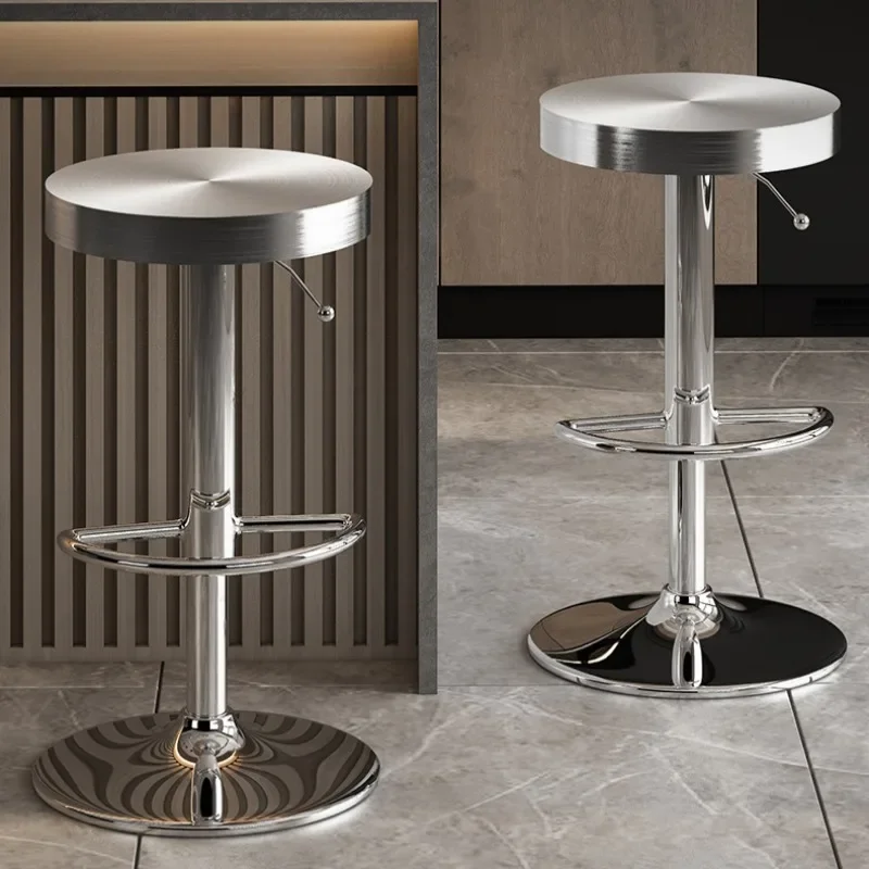 

Minimalist Stainless Steel Bar Stools Salon Reception Outdoor Luxury Bar Chairs Counter Adults Taburetes De Bar Home Furniture