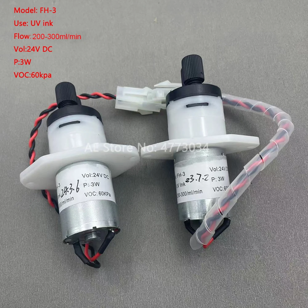 4PCS FH-3 Diaphragm Pump 24V 3W 200-300ml/MIN Peristaltic Pump for Inkjet Printer UV Machine White Ink Circulation Pump