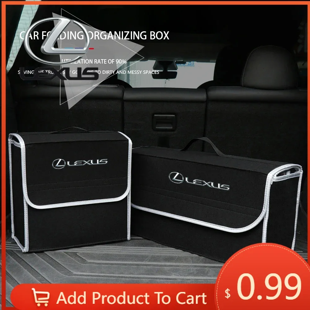 

Interior Stickers For Lexus ES RX NX LS UX LM LX GX LC RZ IS CT GS RC HS SC TX LBX Car Trunk Organizer Box Large Capacity Foldi