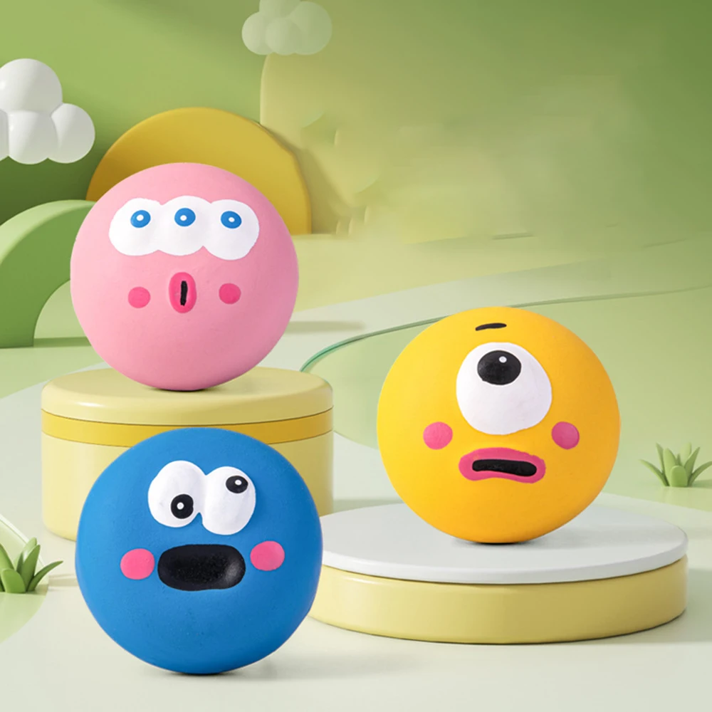

Latex Sounding Ball Dog Toy Cute Big Eyeball Design Latex Chew Interactive Toy for Small Dog Puppy Squeak Toys Pet Supplies