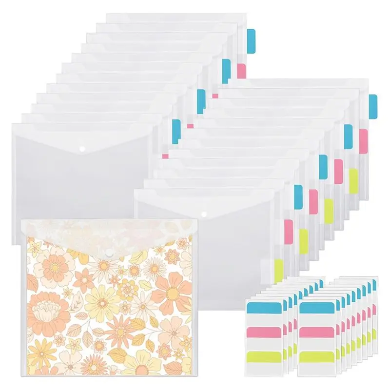 

A29F-50Pcs Scrapbook Paper Storage With Buckle Design, Scrapbook Paper Storage Box With 60 Labels For Holding Scrapbook Paper