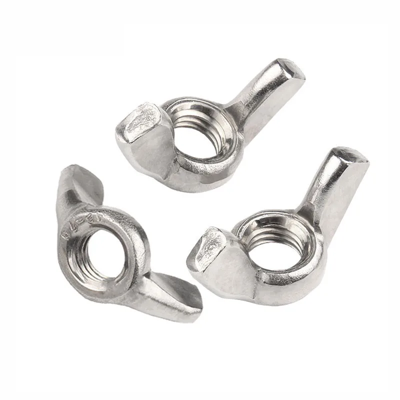 1/2/5/10/20Pcs M3 M4 M5 M6 M8 M10 M12 Wing Nuts Butterfly Nuts 201/304/316 Stainless Steel Hand-tightened Nut Butterflys Hat
