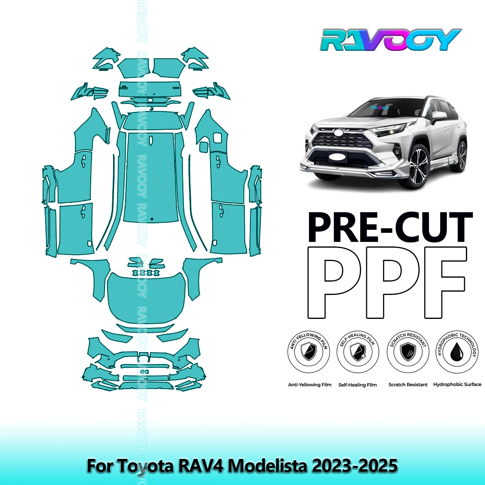 

Car Precut PPF Paint Protection Film Full Vehicle For Toyota RAV4 Modelista 2023-2025