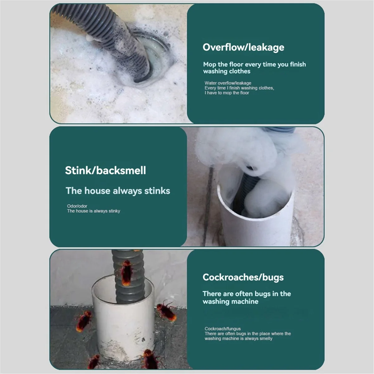 Tubería de drenaje multifuncional para lavadora, Conector de drenaje de piso especial, desodorante, adaptador antidesbordamiento E