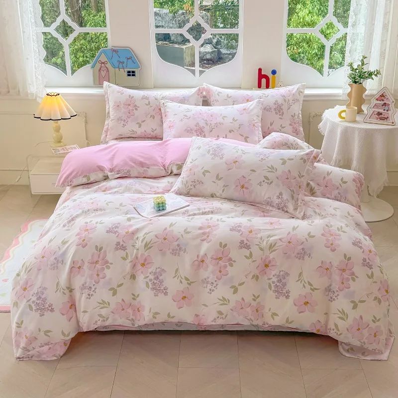 100% Cotton High Quality  3pcs Duvet Cover Set Striped Printing 1PC Duvet Cover 2PC Pillowcase Cotton Soft Skin Friendly Bedding