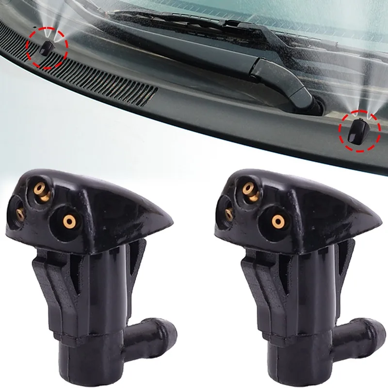 

2Pcs Car Windshield Wiper Washer Spray Nozzle Fits Most Car Models New Car Dual Holes Auto Windshield Washer Nozzle Water Spray