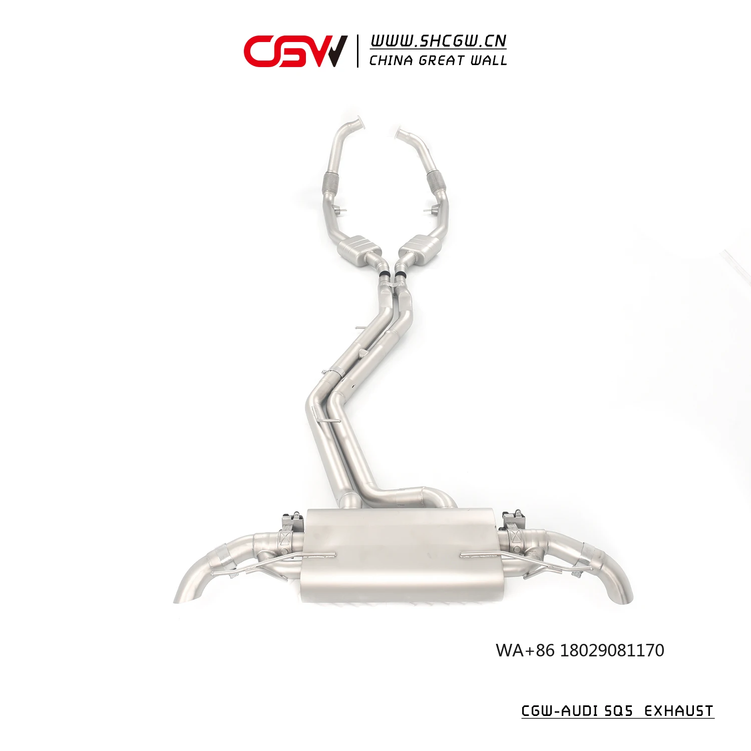 Active Sound 304 Stainless Steel Racing Muffler  Electric Valves Catback Exhaust Pipes  SQ5 3.0T 2020-2025