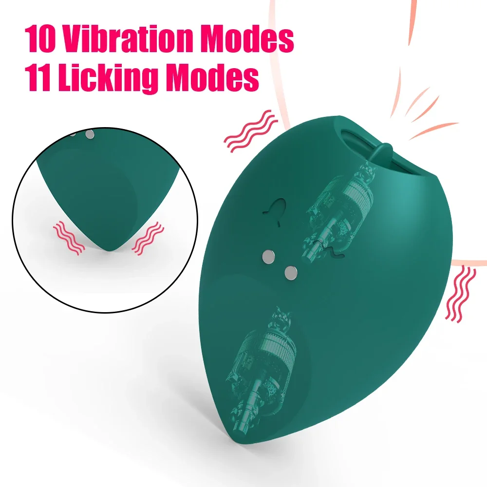 7cm 2 Motor Tongue Licking Vibrator Breast Sex Toys For Women Nipple Licks Blowjob Clitoris Vaginal Anal Plug Female Masturbator