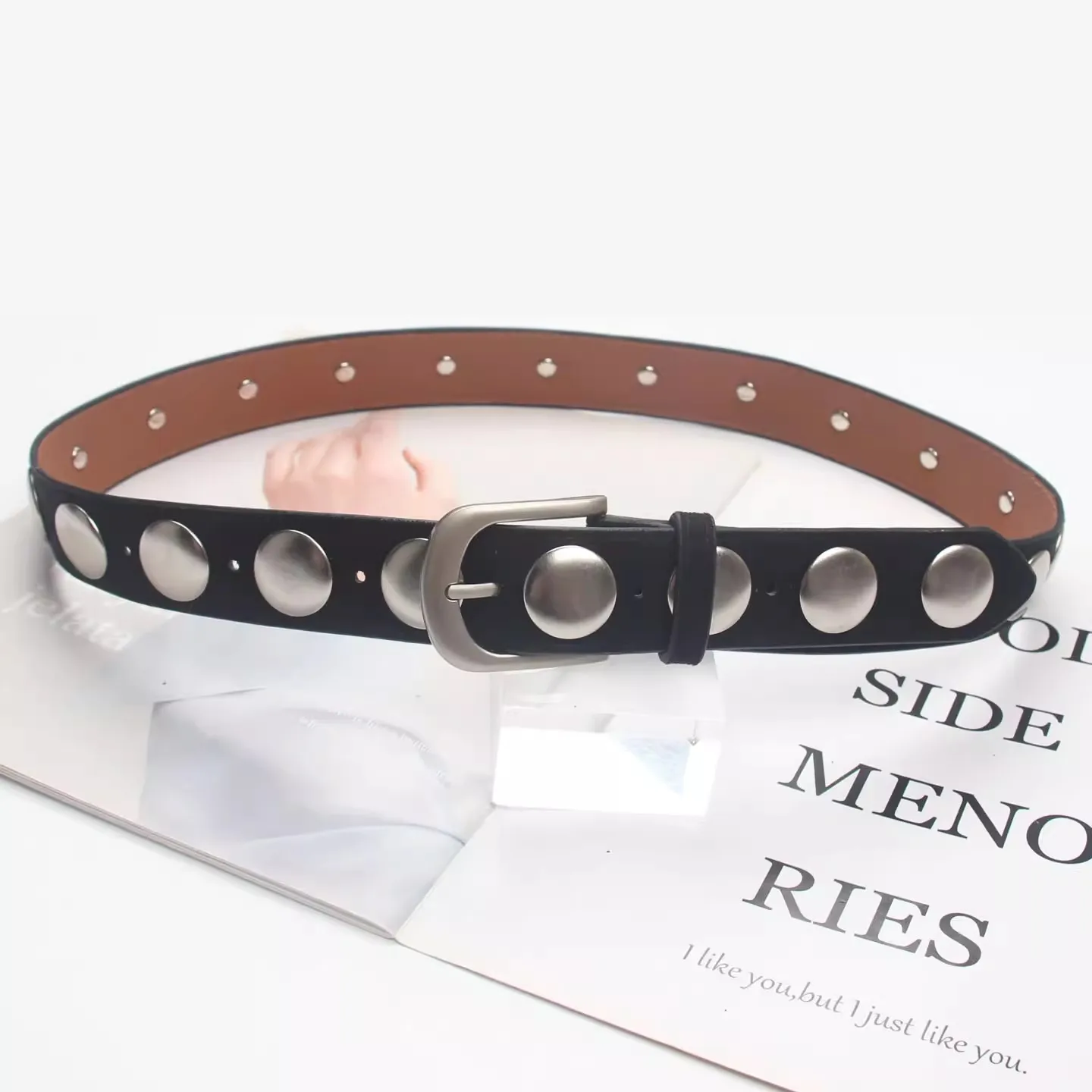 Men Women's Vintage Suede Leather Rivet Corset Female Cummerbund Coat Waistband Dress Decration Wide Belt J1711