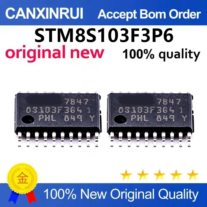 (5pcs-100pcs)Brand new original STM8S103F3P6TR TSSOP-20 16MHz/8KB flash memory/8-bit microcontroller