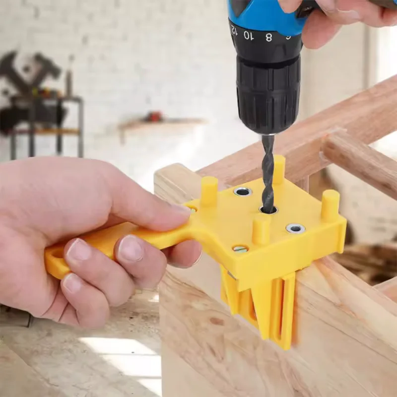 6/8/10mm Woodworking Dowel Jig Kit, Straight Hole Locator Drill Guide, Doweling Hole Saw Drill Guide for Carpentry
