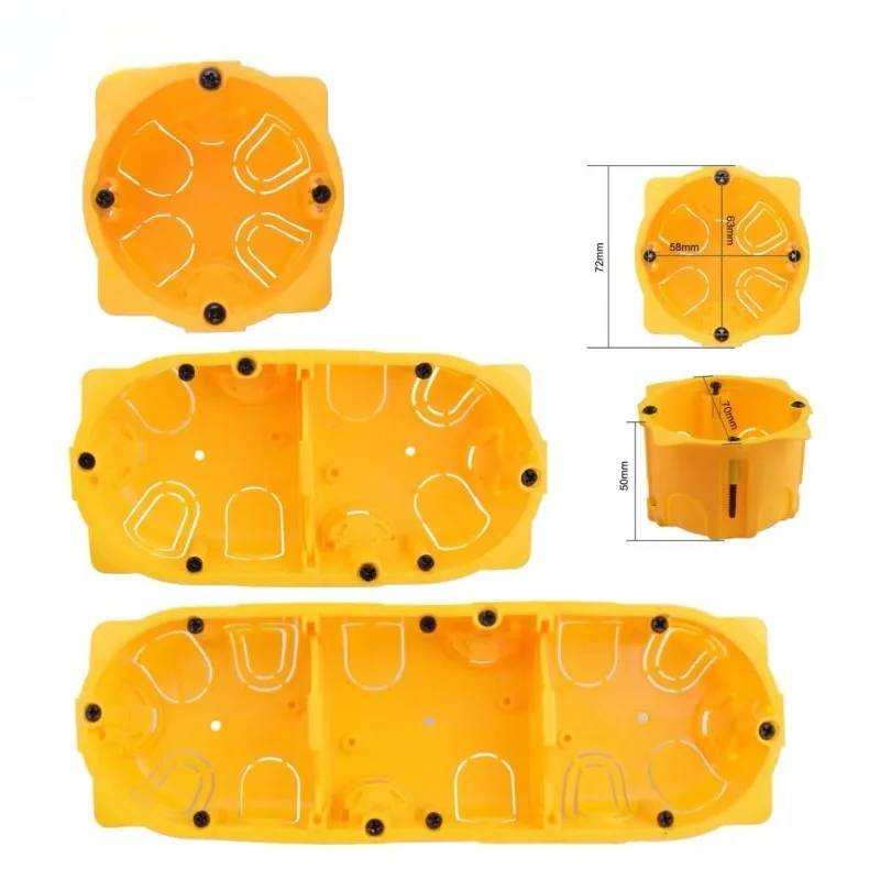 EU 1 2 3 Gang DryWall Box Both For Gypsum Board Drywall Plasterboad and Concrete Wall EU Switch Socket Cassette Installiton Box