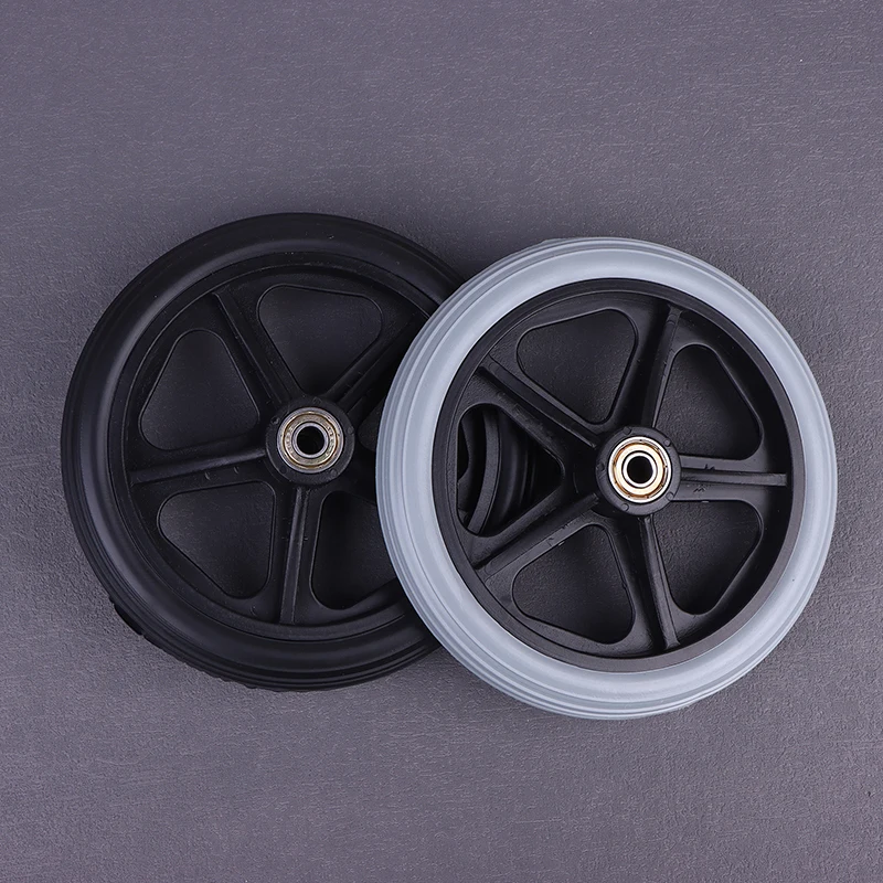 Detachable Rubber Wheels Heavy Duty Wheelchair Front Castor Shopping Cart Wheel Wheelchair Replace 7 Inch