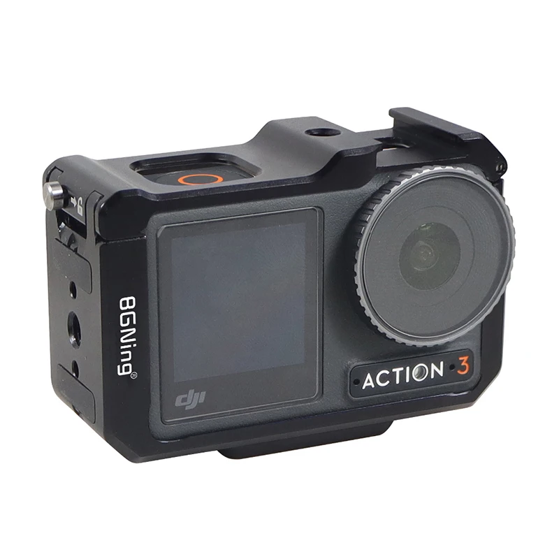 Neue Metallkäfig-Rig-Magnetgrundplatte für DJI OSMO Action 3 4 5 Pro Schutzrahmengehäuse Erweitern Sie den Kaltschuh-Montage-Stativadapter – Detail 3