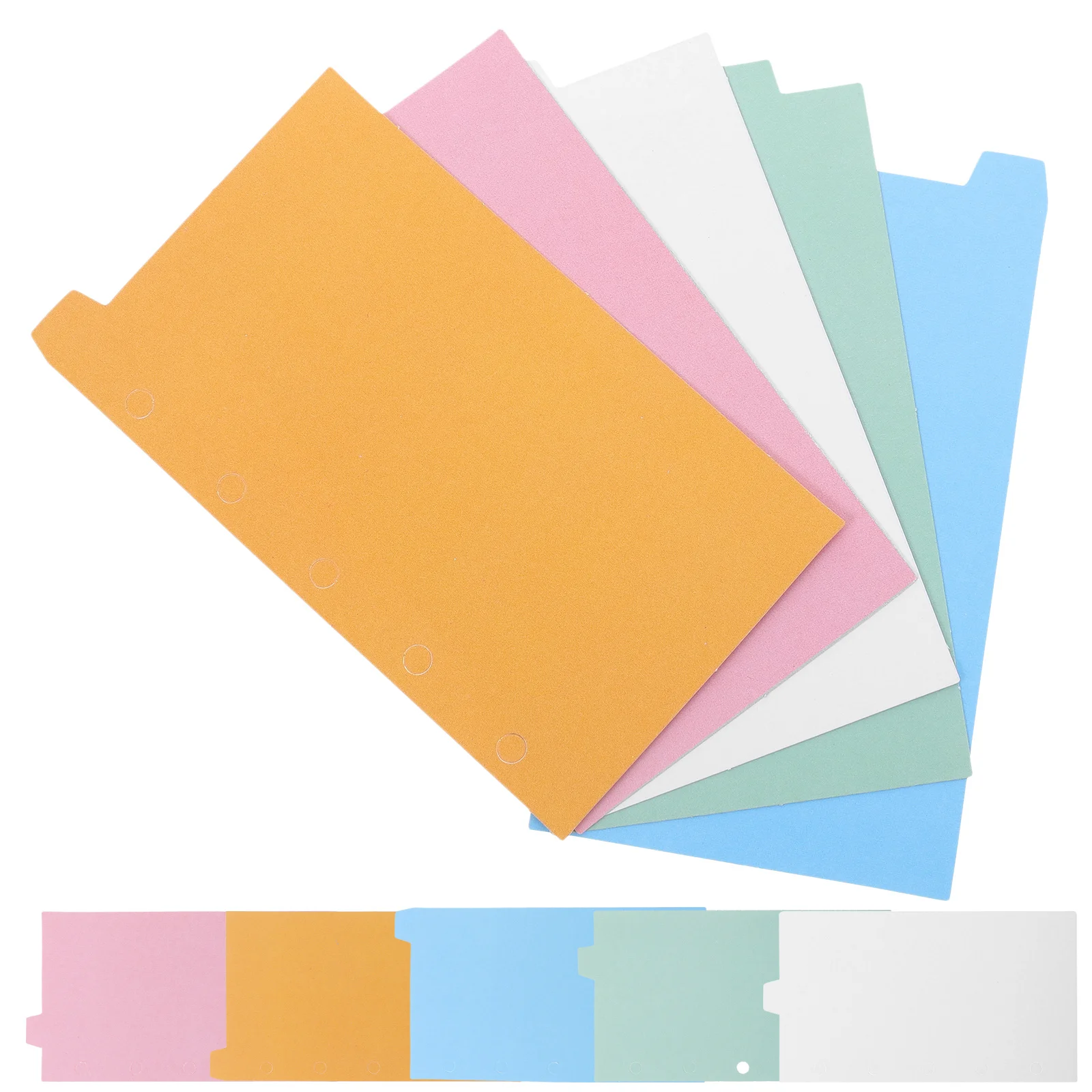 2 Sets A8 Paper Binder Dividers Notepad Tabs Loose-Leaf Page Markers For Notebooks Files Planners Indexing Classification Office