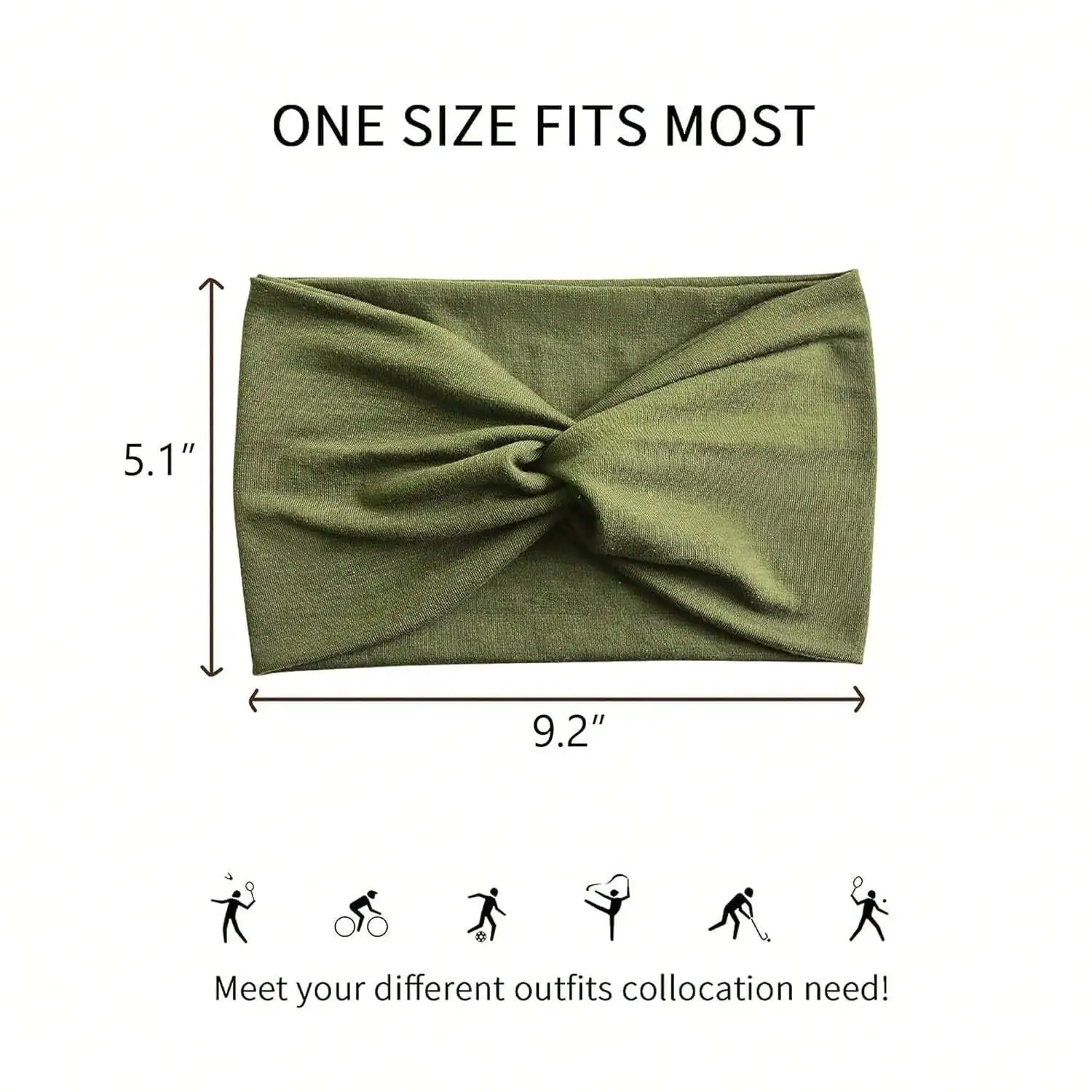 

Спортивная повязка на голову универсального размера для женщин, тюрбан с узлом, эластичная, нескользящая, для тренировок, йоги, велоспорта