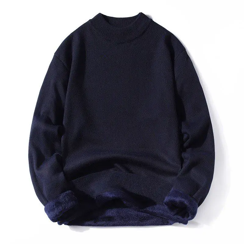 

Мужской повседневный свитер Thiened Inteated Fce, универсальный зимний модный вязаный длинный теплый топ с высоким воротником