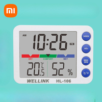 Xiaomi Youpin Intelligence Thermometer Hygrometer Multifunction Mini Clock Digital Display Weather Station Standing Hanging New
