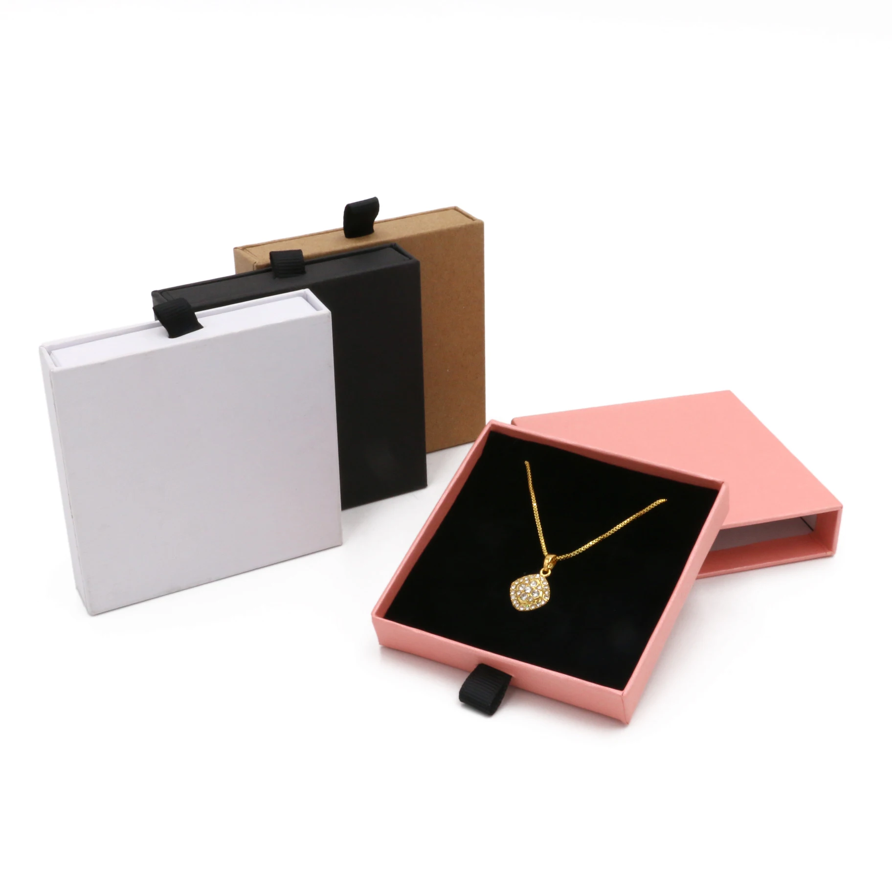 

10 pcs Drawer Sliding Jewelry Cardboard Box Packaging Gift Paper Case Display Organizer for Ring Earring Necklace Trinket