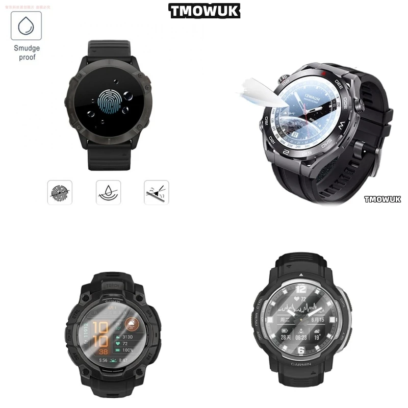 

For Garmin Instinct 2 2X 3 3E Crossover 40 45 50 Mm 9H Hardness Anti - Scratch HD Tempered Glass Screen Protector