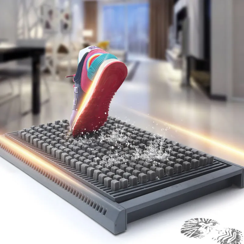 Household floor mats, office entrance, door entry, foot mats are automatically cleaned, disinfectant can be added, floor mats