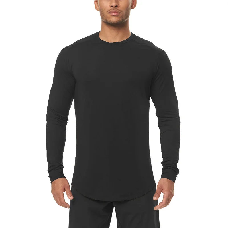 Tight Fitting Clothes, Quick Drying, Blank Long Sleeved T-shirt, Raglan Sleeves, Solid Color Basketball Sportswear