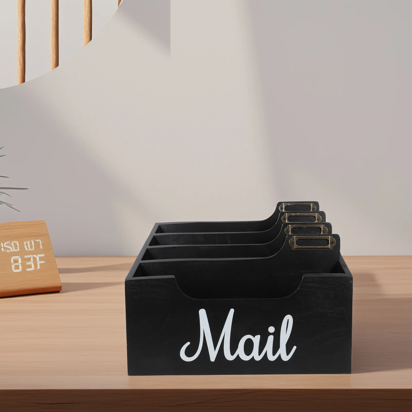 

Деревянный настольный органайзер, сортировщик почты, офисный органайзер для бумаги с несколькими отделениями, ящик для хранения канцелярских принадлежностей, держатель для столешницы