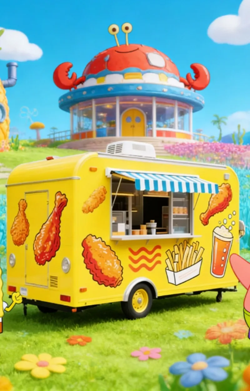 Customized Movable Food Truck Equipped With Hamburger Ice Cream and Toast and Beverage Machine Personal Business Food Trailer