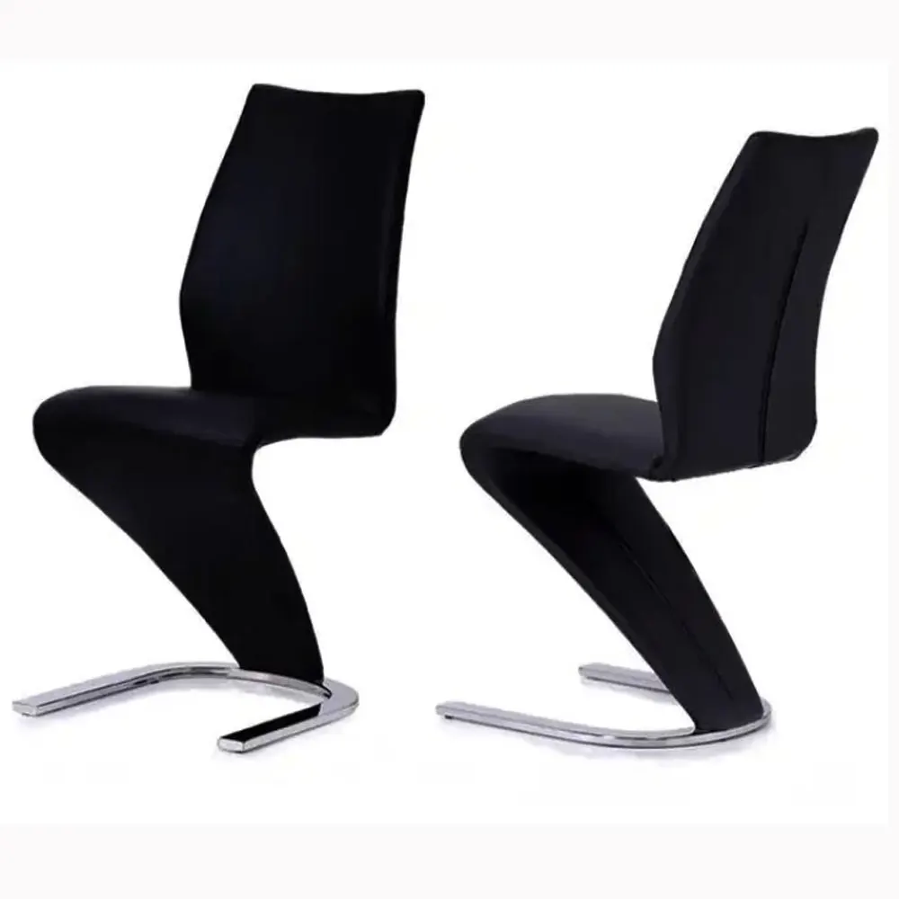 Modern Leather Dining Z Chair for Wholesale Home Furniture White Dining Chair with Gold Metal 7 Days Dinner Table