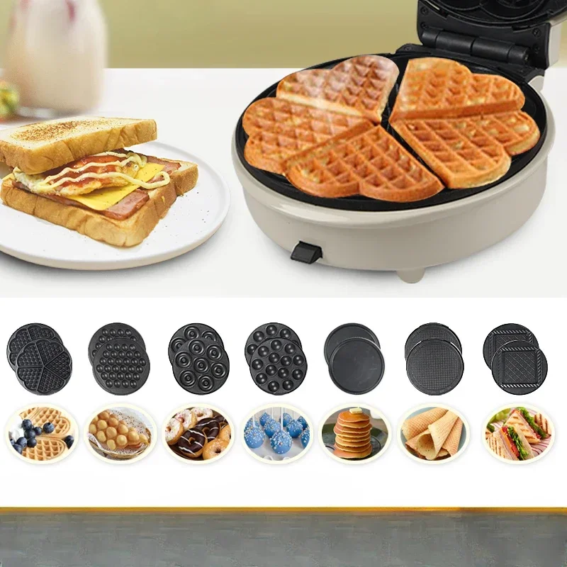 220V Indulge Your Sweet Tooth with this Multi-functional Waffle, Doughnut and Cake Maker