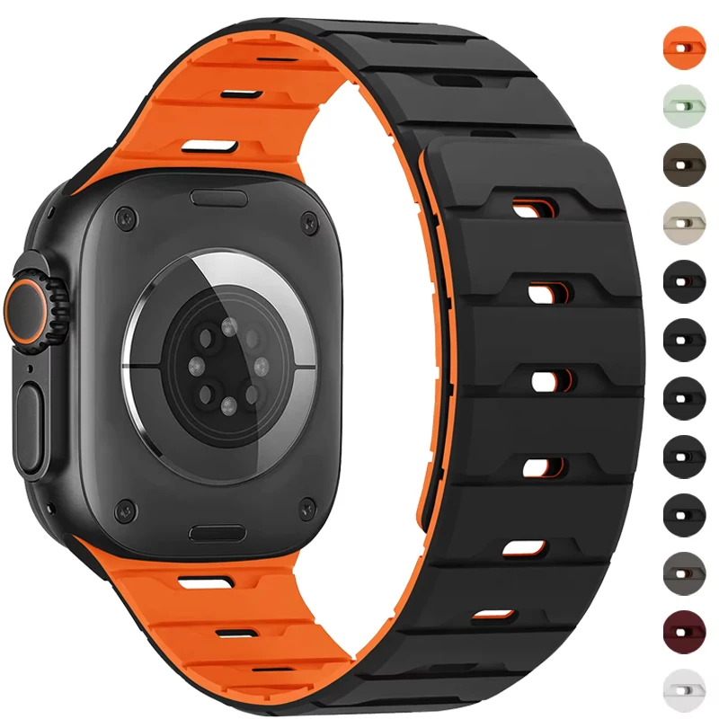 Magnetarmband für Apple Watch-Armbänder Ultra 3 49 mm 45 mm 44 mm 46 mm 42 mm 40 mm Silikonarmband IWatch Serie 11 10 8 7 6 5 9 SE 3