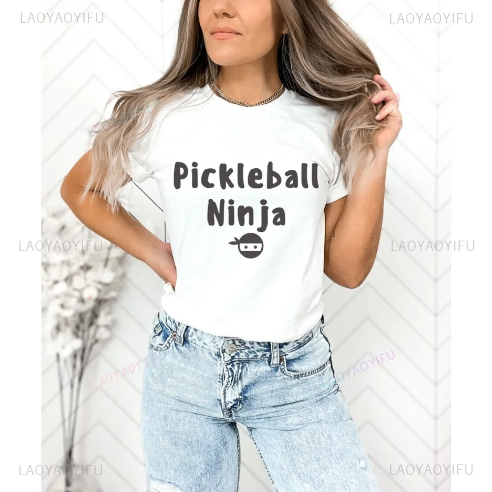 Funny Pickleball Ninja Raquetball Lover Player T Shirt Fashion Loose Harajuku Casual Women Streetwear Breathe Comfort Man Tees