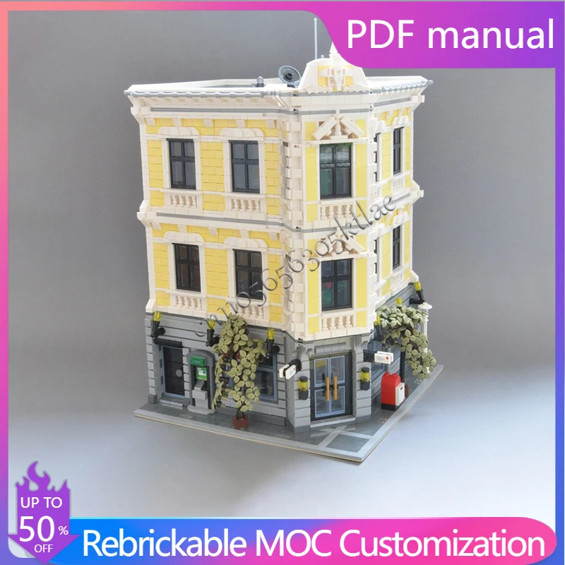 New 6431 PCS Hot MOC Luxury Post Office Modular Model Building Block Customize Diy Education Assembly Kids Surprise Toys Gifts