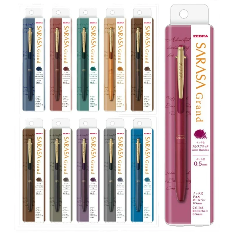 1pcs SARASA JJ56 Gel Pen Limited Retro Color Refill Metal Rod Press Ball Pen 0.5mm Japanese Stationery