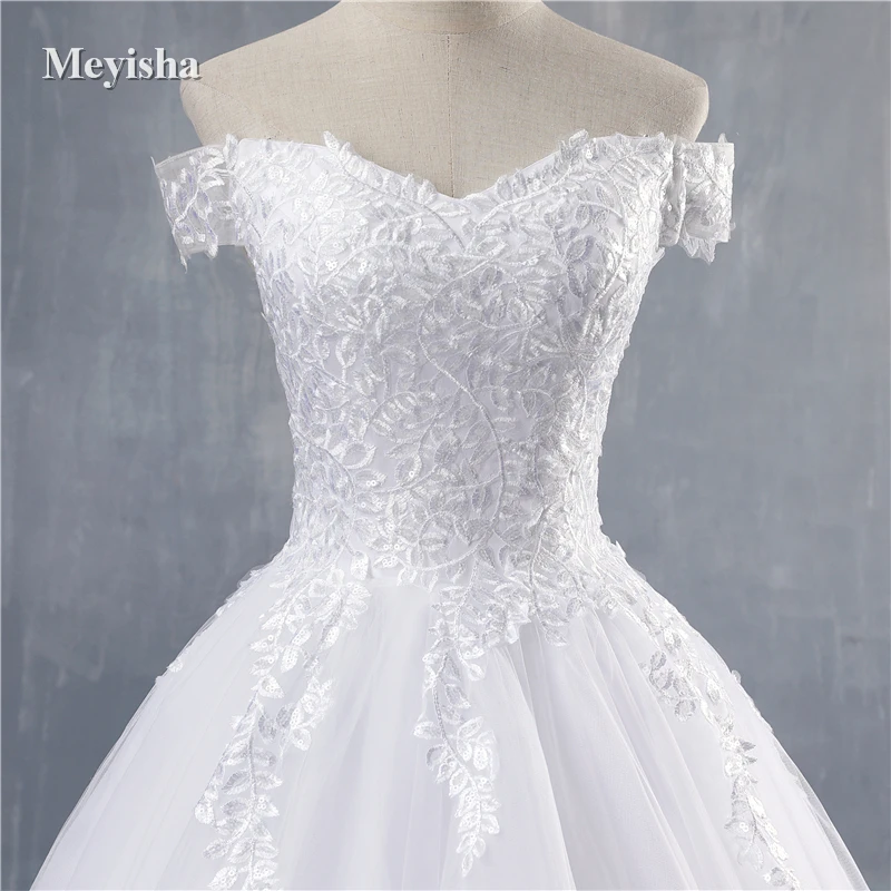 ZJ8171-F Customized 2025 Princess Wedding Dress Off Shoulder Applique Lace Bride Dresses Bridal Gown Plus Size image 6
