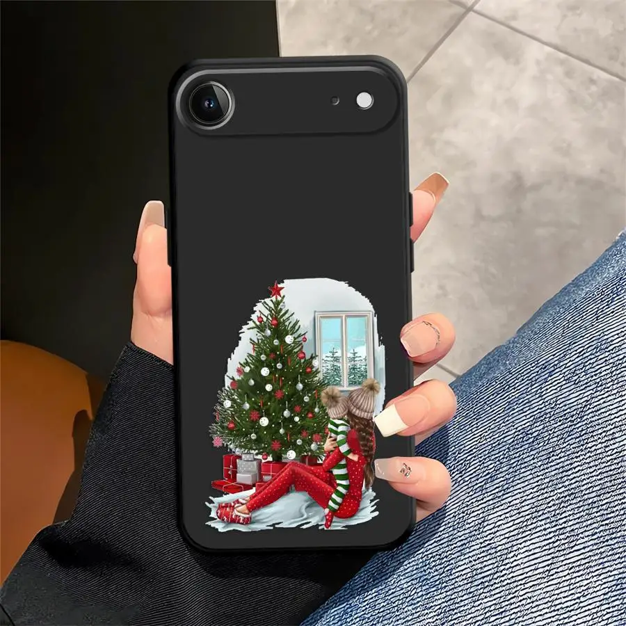 حافظة لهاتف آيفون 15 16 14 Plus 13 12 11 17 Pro Max 17Air XR XS Max 7 8 غطاء هاتف ناعم أسود هدية عيد ميلاد سعيد