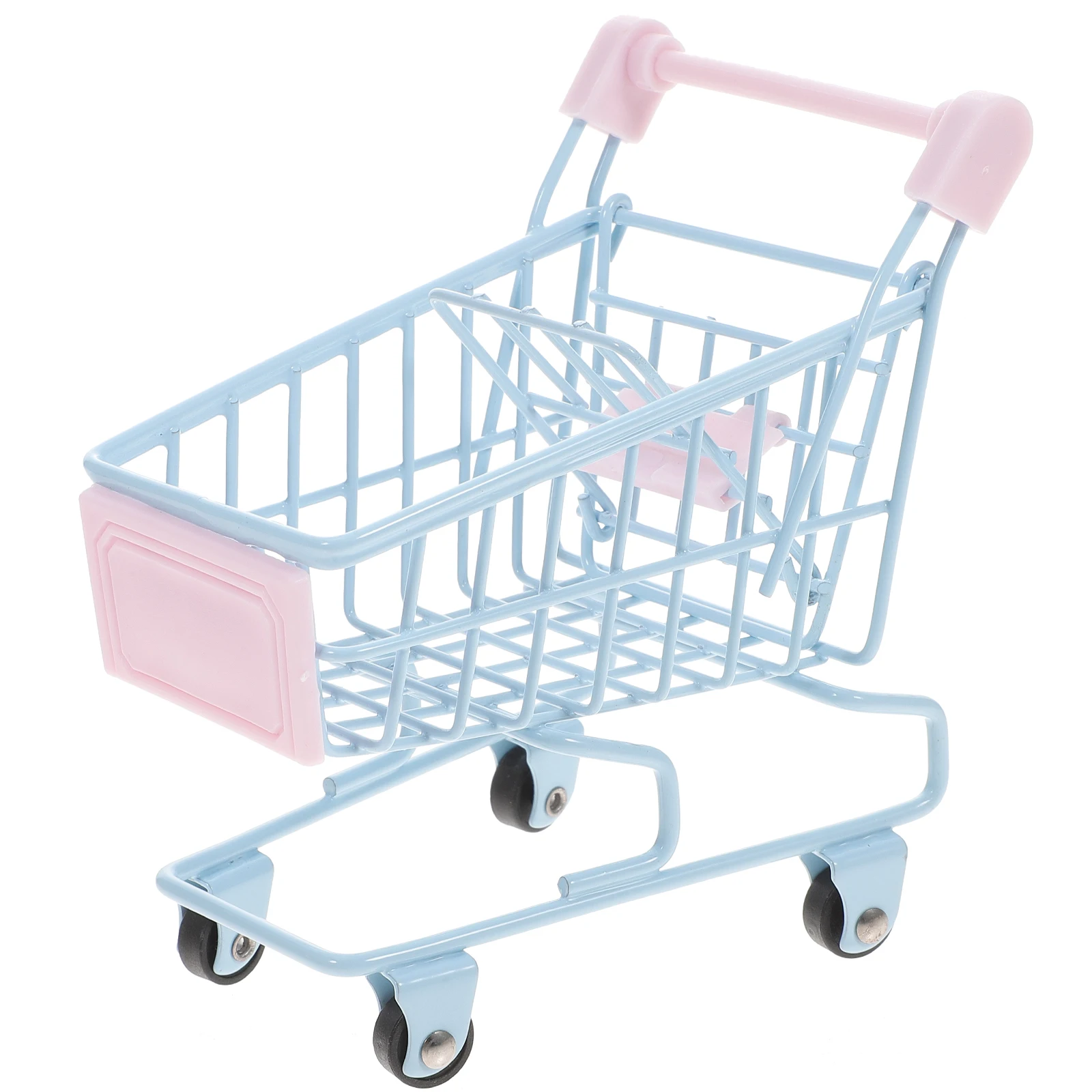 

Mini Shopping Cart Small Supermarket Trolley Toy Decor Photo Props Egg Holder Storage Basket