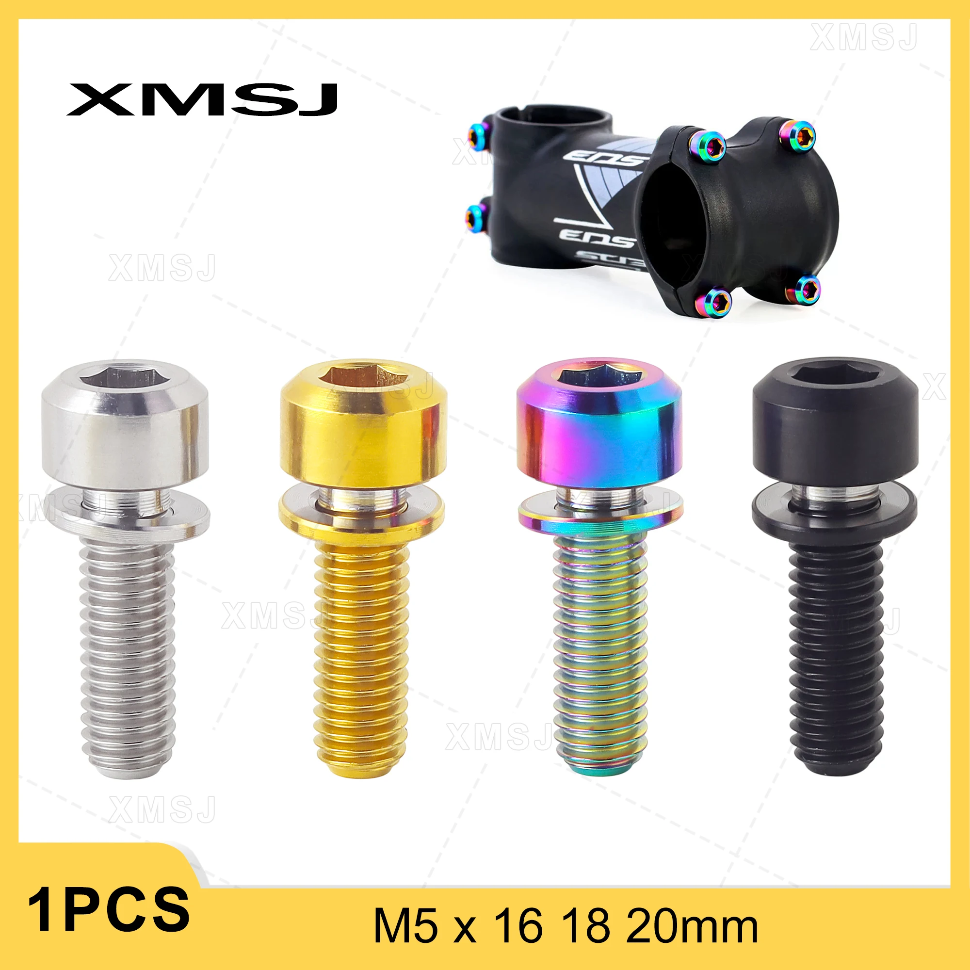 XMSJ Bicycle Stem Screw Bike Handlebar Stem Bolt M5x16 18 20mm Gear Stem Riser For Front Back Derailleur Seatpost Clamp Fix Bolt