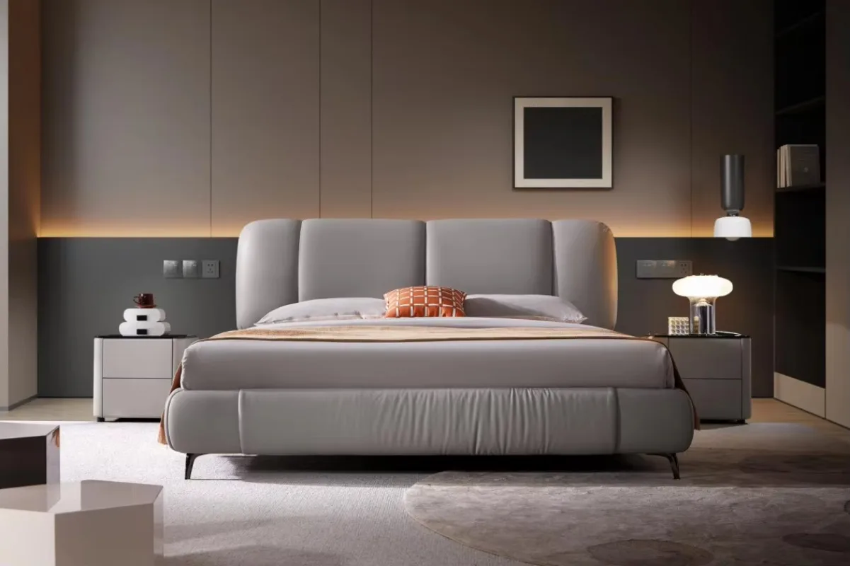 Custom Direct Luxury Fabric Bed Double 1.8m Modern Minimalist Home Household Master Bedroom Furniture