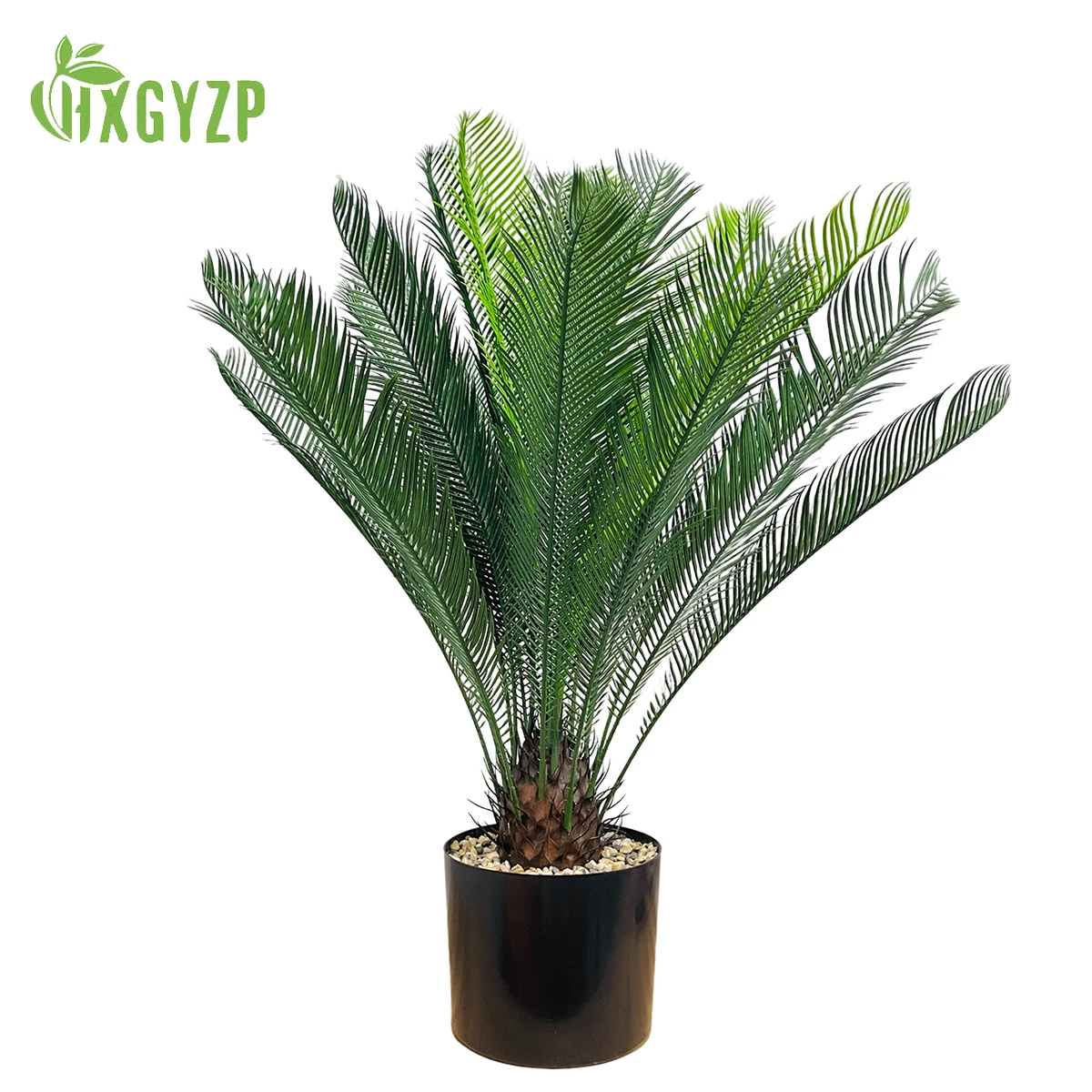 HXGYZP 100cm Artificial Plant Tropical Lage Cycad Palm Tree With Black Plastic Flowerpot Home Decoration Office Garden Indoor