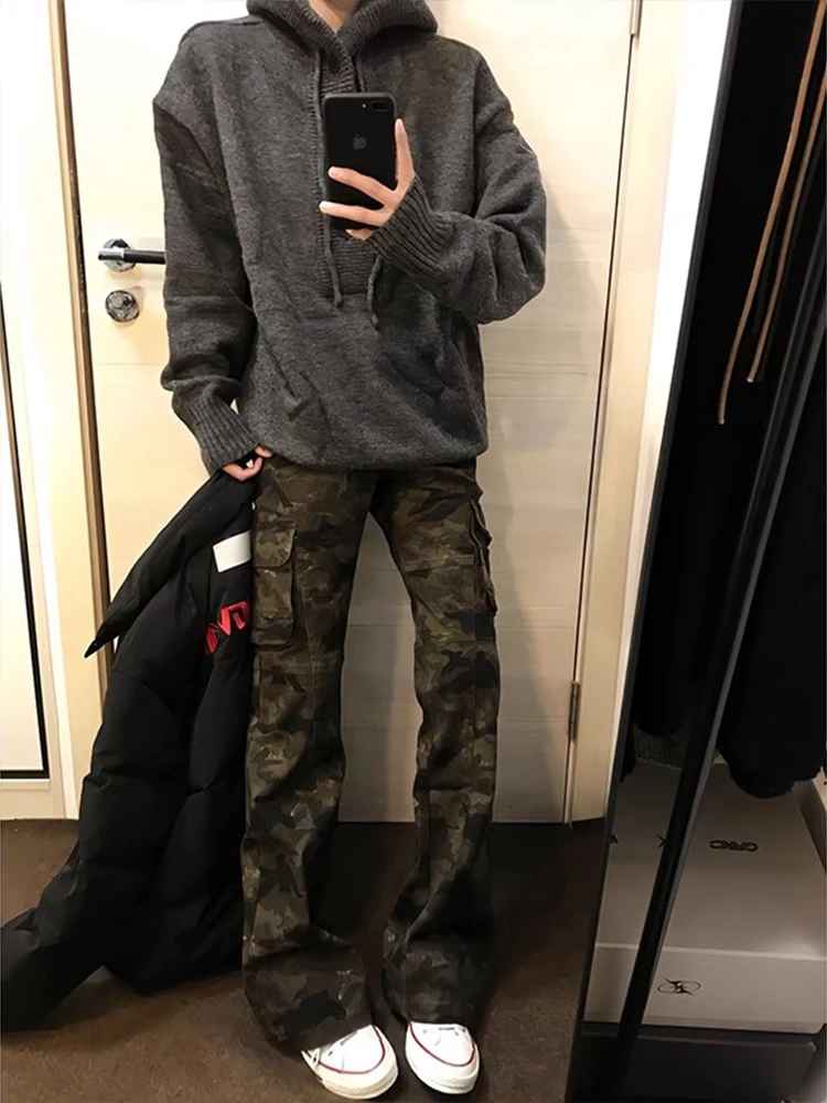 Cleanfit Camouflage Slim Fit Men's Work Trousers Autumn Winter American Retro Sle Knife  Wide Leg Pants Casual Workwear