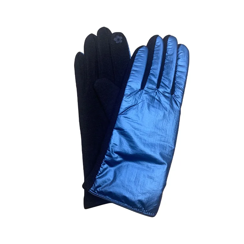 Winter Thicken Women Gloves  All Fingers Touch Screen Warm Hand Cycling Driving Mittens Female Fashion Glossy Windproof Gloves