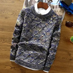 Knit Sweater Male Pullovers Plaid Round Collar Men's Clothing Crewneck Argyle Korean 2025 Autumn Designer Luxury X 2025 New In