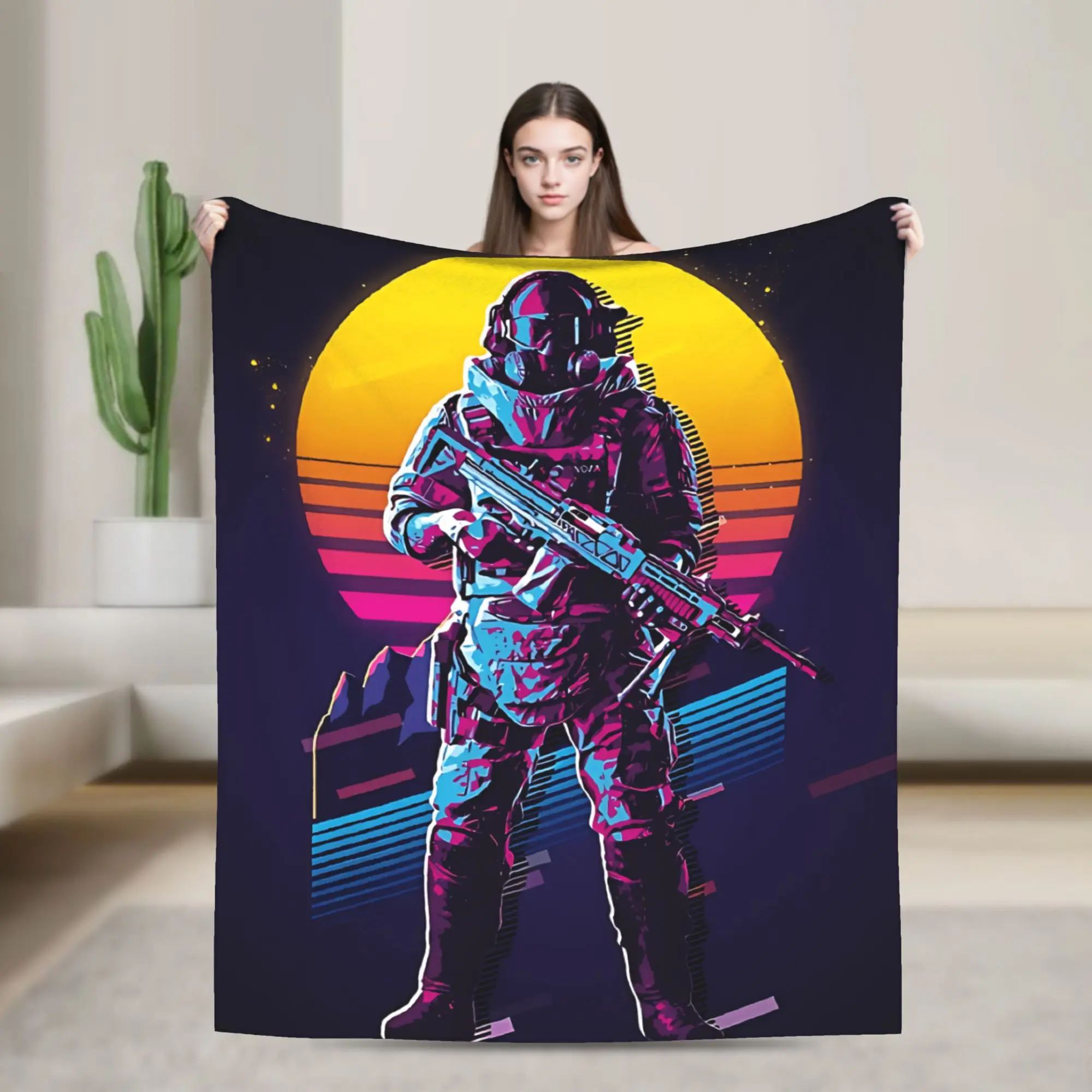 Soft Blanket Travel Office Battlefield 2042 Game Throw Blanket  Flannel Bedspread For Living Room Novelty Sofa Bed Cover