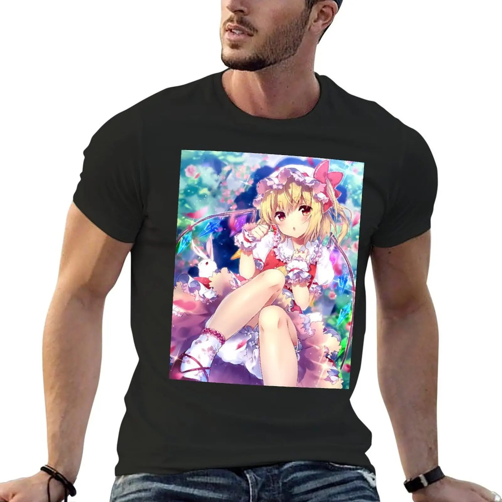 Flandre Scarlet Touhou Anime Waifu T-shirt korean fashion vintage clothes clothes for men