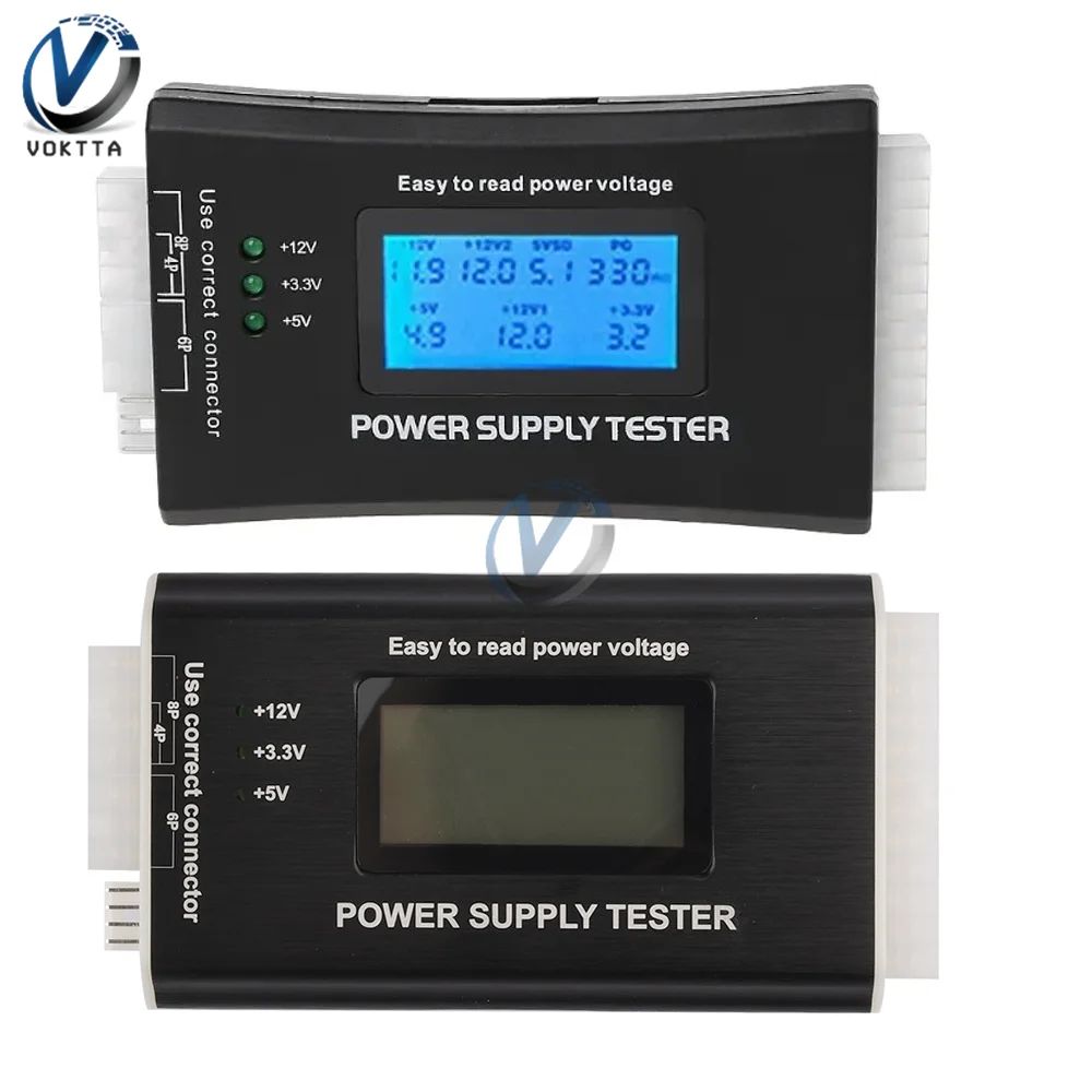 Digital Lcd Display Poder Medição Ferramenta Tester Diagnóstico Atx Fonte de Verificação 20 Pin 24 Pin Verificação de Energia