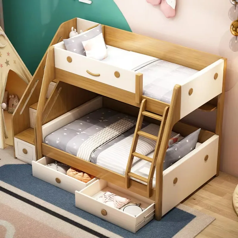Nordic Style Kids House Bed Frame Solid Wood Queen Size Durable Home Bedroom Furniture Set