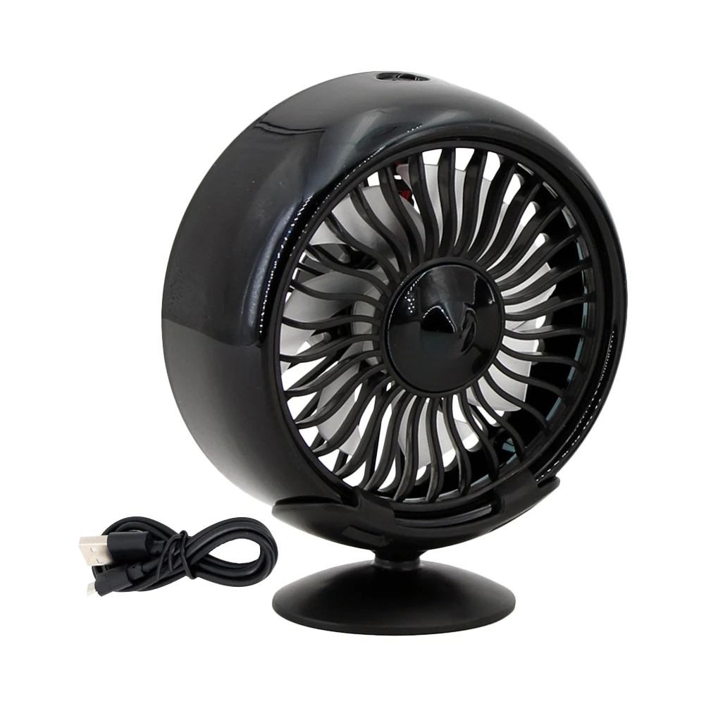

1Pc USB Car Air Cooling Fan Vehicle Dashboard Fans Adjustable Strong Wind Cooler Fan Car Interior Accessories(Black)