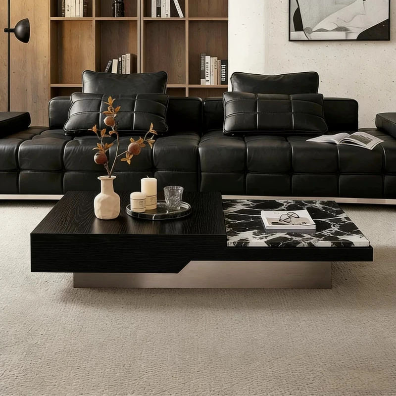 Sofa Living Room Coffee Table Nordic Marble Side Modern Table Black Luxury Stolik Kawowy Nowoczesny Funky Furniture